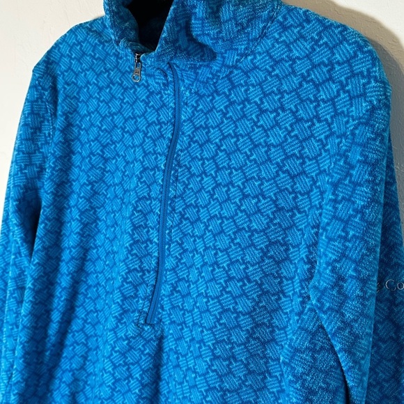 Columbia Women’s Turquoise Patterned 1/2 Zip Pullover Lightweight Fleece SzM - Picture 2 of 8